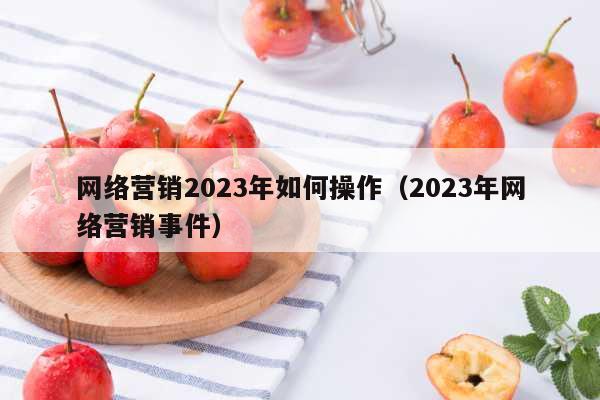 网络营销2023年如何操作（2023年网络营销事件）(图1)